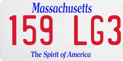 MA license plate 159LG3