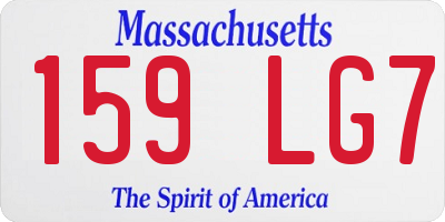 MA license plate 159LG7