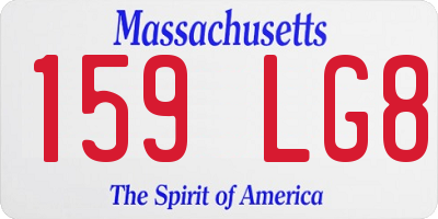 MA license plate 159LG8