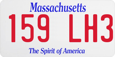 MA license plate 159LH3