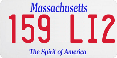 MA license plate 159LI2