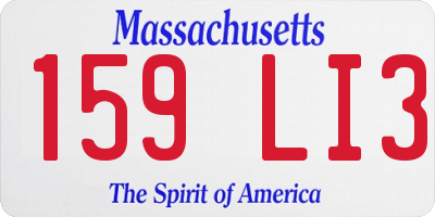 MA license plate 159LI3