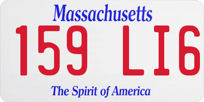 MA license plate 159LI6