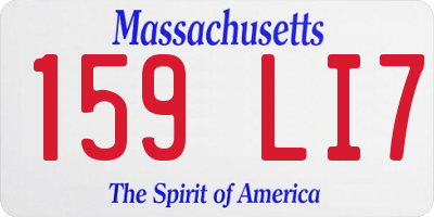 MA license plate 159LI7