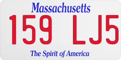 MA license plate 159LJ5