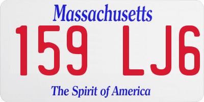 MA license plate 159LJ6