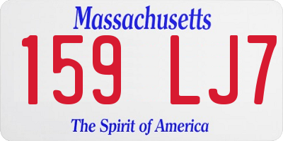 MA license plate 159LJ7