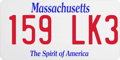 MA license plate 159LK3