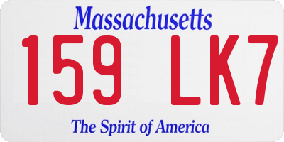 MA license plate 159LK7