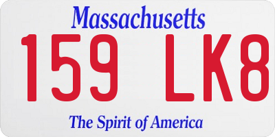 MA license plate 159LK8