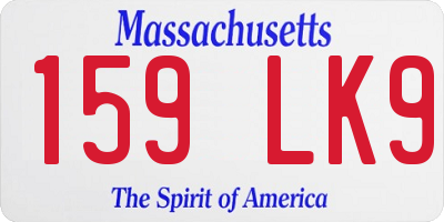 MA license plate 159LK9