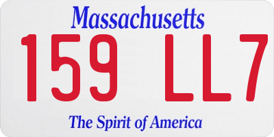 MA license plate 159LL7