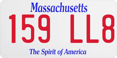 MA license plate 159LL8