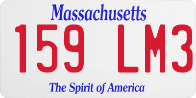MA license plate 159LM3