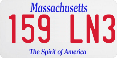 MA license plate 159LN3