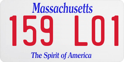 MA license plate 159LO1