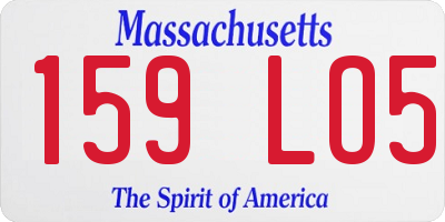 MA license plate 159LO5