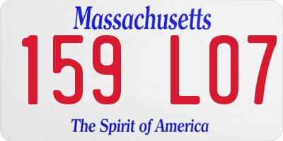 MA license plate 159LO7