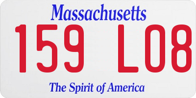 MA license plate 159LO8