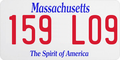 MA license plate 159LO9