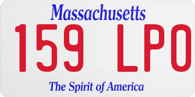 MA license plate 159LP0