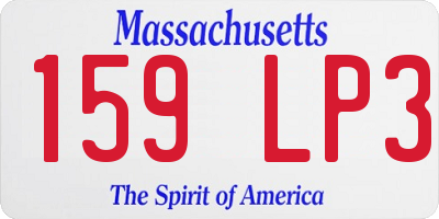MA license plate 159LP3