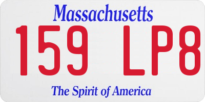 MA license plate 159LP8