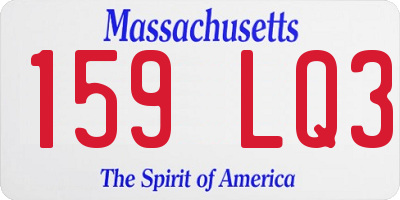 MA license plate 159LQ3
