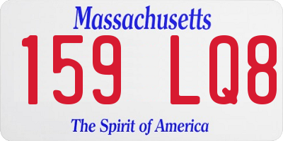 MA license plate 159LQ8
