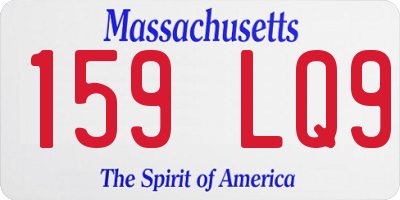 MA license plate 159LQ9