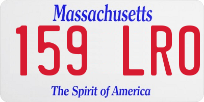 MA license plate 159LR0
