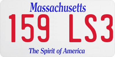 MA license plate 159LS3