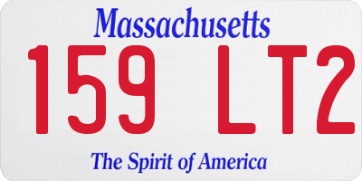 MA license plate 159LT2