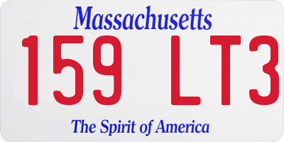 MA license plate 159LT3