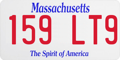 MA license plate 159LT9