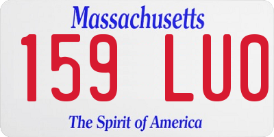 MA license plate 159LU0
