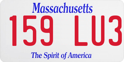 MA license plate 159LU3