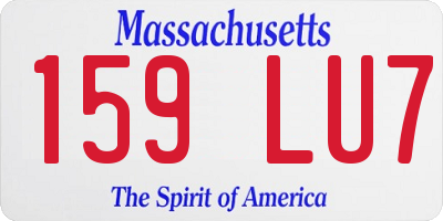 MA license plate 159LU7