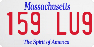 MA license plate 159LU9