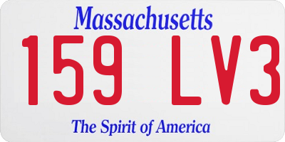 MA license plate 159LV3