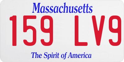 MA license plate 159LV9