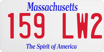 MA license plate 159LW2