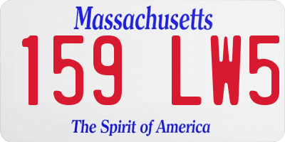 MA license plate 159LW5