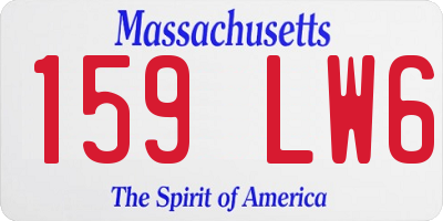 MA license plate 159LW6
