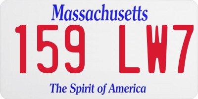 MA license plate 159LW7