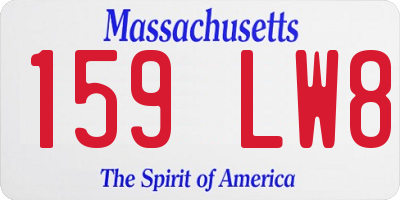 MA license plate 159LW8