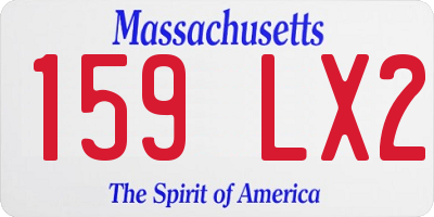 MA license plate 159LX2