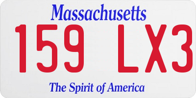 MA license plate 159LX3