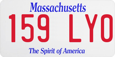 MA license plate 159LY0
