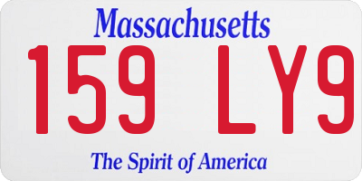 MA license plate 159LY9